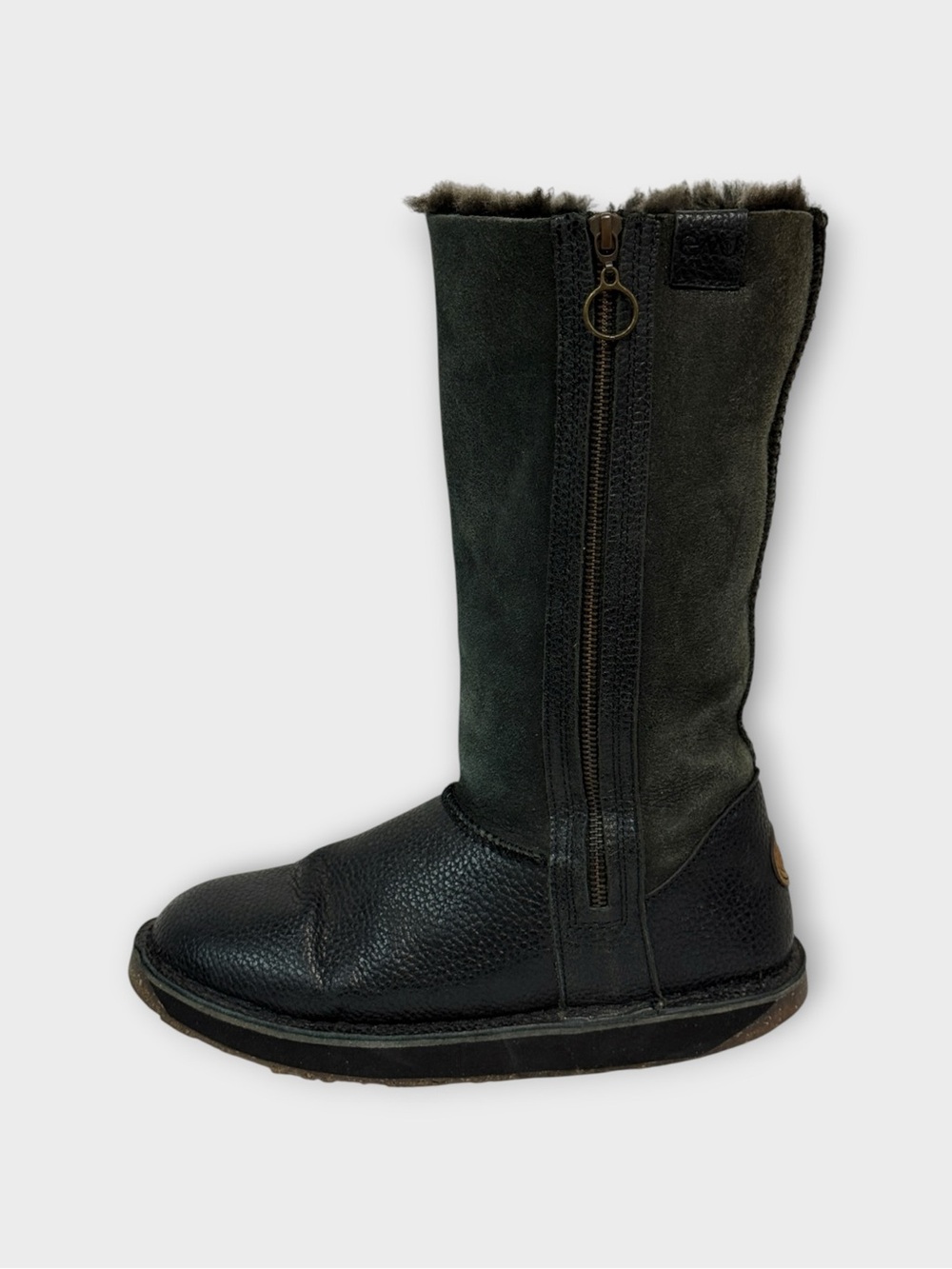 EMU Australia Zip Shearling-Lined Leather Tall Boots